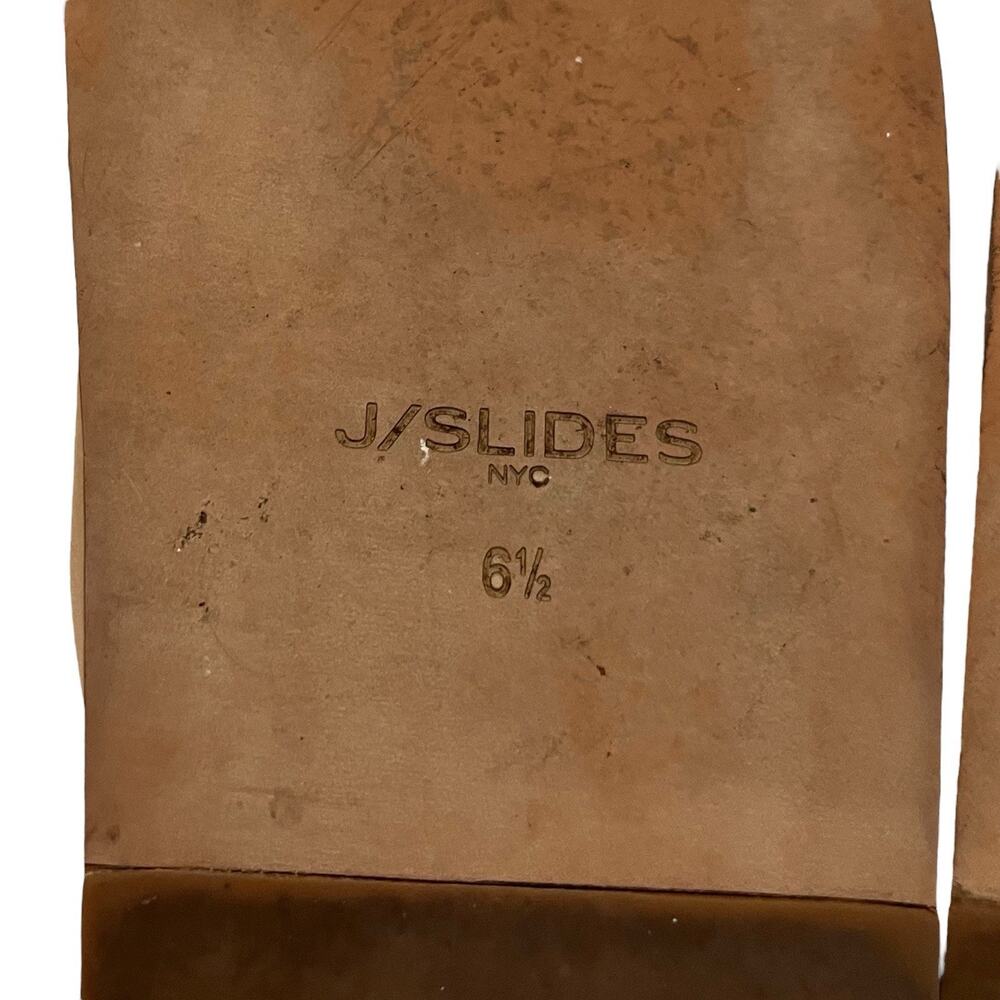 J Slides Roland Leather Sandals Slides 6.5M Tan Slip On Flats Casual Minimalist - Picture 8 of 8